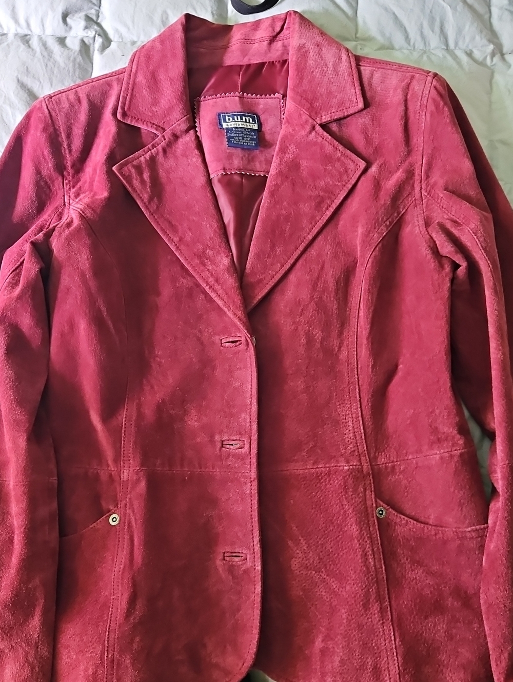 Suede Burgundy Blazer Vintage